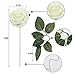 Meiliy 60pcs Artificial Flowers Ivory Roses Real Looking Foam Roses Bulk w/Stem for DIY Wedding Bouquets Corsages Centerpieces Arrangements Baby Shower Cake Flower Decorations