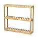 Finnhomy Multifunctional Bamboo Shelf Wood Rack, Adjustable Wall Mount 3-Tier Utility Storage Shelves Bamboo Shelving Unit Organizer Bathroom Kitchen Living Room Holder Stand