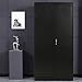Black Metal Storage Cabinet Locking Steel Storage Cabinet with 4 Adjustable Shelves 72