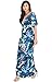 KOH KOH Womens Long Floral Print Kimono Short Sleeve V-Neck Summer Maxi Dress