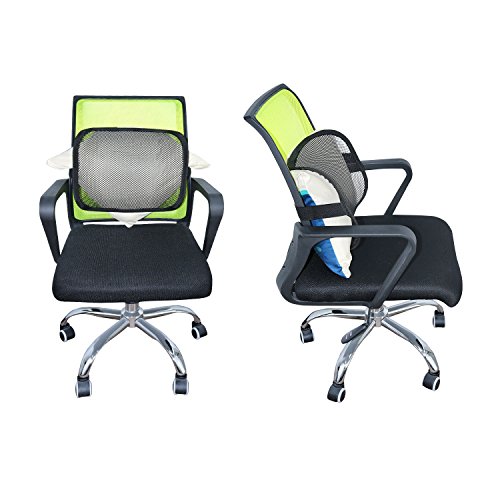Mesh Lumbar Support for Auto Car Seat or Office Chair, VEY Breathable Seating Massager Cushion for Car Seats Office Chair 15” x 12” x 5.5" (Original) - Thumbnail 2