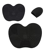 Silicone Makeup Brush Cleaning Mat, LORMAY Makeup Brush Cleaner Padt Set of 3 Portable Makeup Brush Scrubbers, Makeup Brush Cleaner Pad Kit