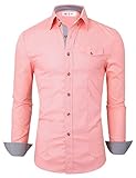 Tom's Ware Mens Inner Plaid Oxford Cotton Button Down Dress Shirts