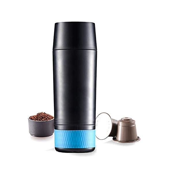 Canness Kleine Reisekaffeemaschine Tragbare Mini-Kaffee-Maschine USB aufladbare Kaffee-Puder-Kapsel Dual-Use-Reise…