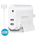 45W Magsafe 2 Power Adapter, Magsafe Charger Replacement AC Power Adapter with 2 USB for Macbook Air 11 13 inch A1436 A1465 A1466(After Mid 2012) + Little Stand