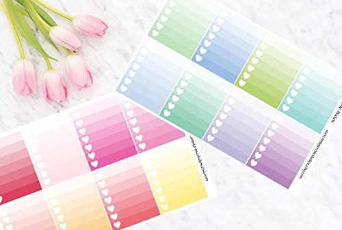 Ombre Checklist Full Box Planner Stickers in Cool &amp; Warm Color Palette for Erin Condren LifePlanner, Filofax, Kikki K, Travelers Notebook