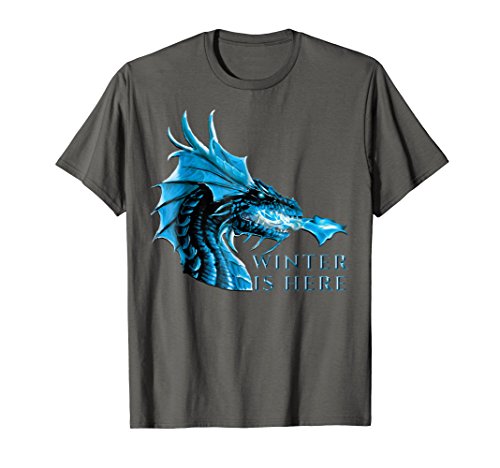 Winter is Here Blue Ice Flames Crystal Eyes Dragon T-Shirt