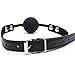 Tabuy PU Leather Paly Buckle Belt Silicon Mouth Ball Open Breathable Mouth Gag For Men Woman (Black)