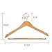 Amber Home Contoured Wooden Hangers Sturdy Wood Suit Coat Clothes Hangers Clothing Hangers with Locking Bar Chrome Hook Pack of 5 (Natural)