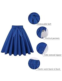 MINTLIMIT Falda plisada vintage de los años 50, falda retro floral estampada, con bolsillos