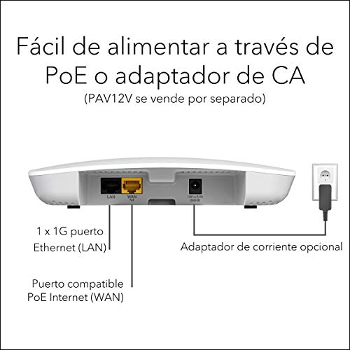 Netgear-WAC510-10000S-Punto-de-acceso-inalambrico-WiFi-AC-profesional-PoE-80211ac-2x2-con-la-aplicacion-Netgear-Insight-para-una-gestion-sencilla-color-blanco