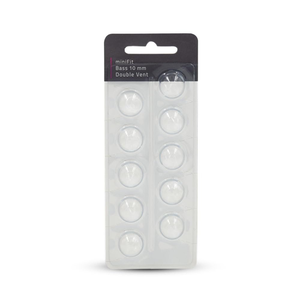 Hearing360 MiniFit Bass Double Vent Dome Hearing Aid Domes Compatible with Oticon (10mm)