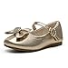 Dream Pairs ANGEL-22 Mary Jane Front Bow Heart Rhinestone Buckle Ballerina Flat (Toddler/ Little Girl) New, Gold, 9 M US Toddler