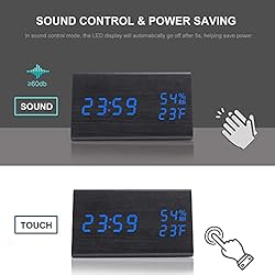 Digital Alarm Clock, with Wooden Electronic LED