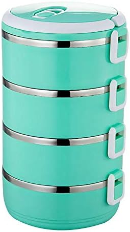 Arvin87Lyly Bento Lunch Boxs, Kids Boxes Food Containers,Three/Four Layer School Lunch Box Stainless Steel,Portable Leakproof Round Food Storage Container