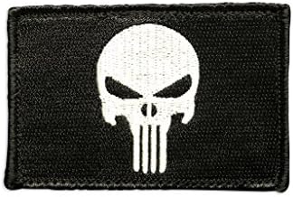Punisher Skull Tactical Patch by Morale Patch Armory | Premium Embroidered Vigilante Hero Insignia | Attach to USA Military Gear, Hat, Cap, Bag, Backpack | Reinforced Hook Backing | 2"x 3”