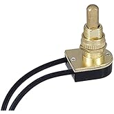 B&P Lamp® On-Off Push Canopy Switch with Brass Plated knob, 5/8" Shank
