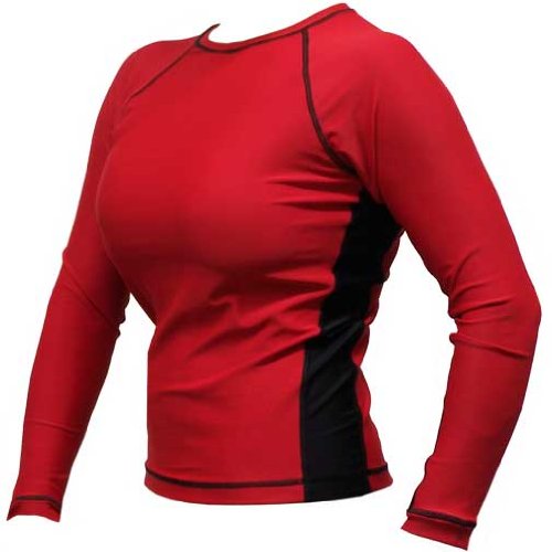 MMA Women's Rash Guard Long sleeve Red & Black from Piranha Gear