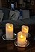 AIR ZUKER D-Cell Flameless Candles Dancing Flame Wax Pillar LED Candle, 500 Hours Lighting, Use D-Cell Battery[not-Included], 3 Pieces