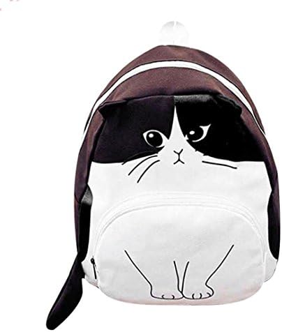 Lovely Cat Printing Backpack Women Canvas Backpack