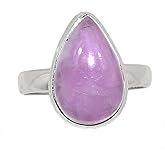 Natural Pink Kunzite 925 Solid Sterling Silver Ring Size 7.5, 8.75, 10