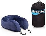 MemorySoft Memory Foam Travel Pillow, Neck Pillow by with Travel Bag