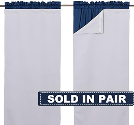 Nicetown White Blackout Curtain Liners For Window Noise Reducing