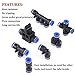 Hilitchi 12 Pcs 5/16” 8mm Od Plastic Push to Connect Fittings Kit Pneumatic 2 Elbows, 2 Union Tee, 2 Y Spliters 2 Straight Unions, 2 Cross Unions, 1 Manifold and Hand Valves-8mm Combo Pack