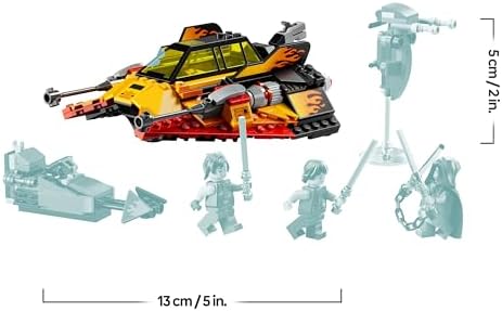 Star Wars Neve Speeder Force Burner - Construindo Brinquedo com 3 Minifiguras com Sabres de Luz e Motocicleta de Brinquedo - Presente para Crianças ++ Anos e Fãs de Reconstruir o Galaxy 75414