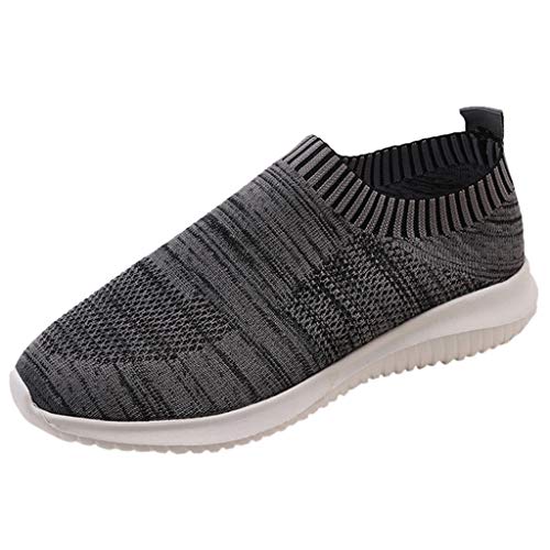 Women's Fashion Sneakers Breathable Mesh Casual Sport Shoes Comfortable Walking Shoes (Gray -5, US:9.0) - Thumbnail 7
