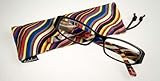 Calabria 734 Reading Glasses w/ Wavy Striped Design & Matching Case