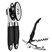 ZLG Stainless Steel Can Opener Manual , with Sharp Cutting Wheel, Smooth Edge,Easy Turn Design and Won't Touch Food,Black