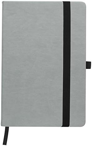 Grey Heather 5" X 8" Velvet Touch Journal/Writing Notebook/Blank Diary/Lined Pages Book- Colored Rubber Closure and Bookmark (Black)
