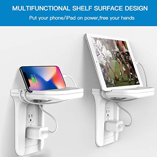 image for PERLESMITH Wall Outlet Shelf Holder Charging Socket Power Perch Organi