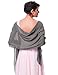 Kate Kasin Women's Dress Shawls and Wraps Soft Chiffon Evening Party Shawls Scarf Gray