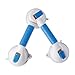 MABIS Shower Grab Bar, Swivel Bathroom Safety Grab Bar, Suction Cup Grab Bar with Safety Indicator, Easy No Tool Assembly, 19.5 Inches, Blue and White