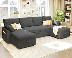PaPaJet 110 Inch Sleeper Sofa, Oversized Pull Out