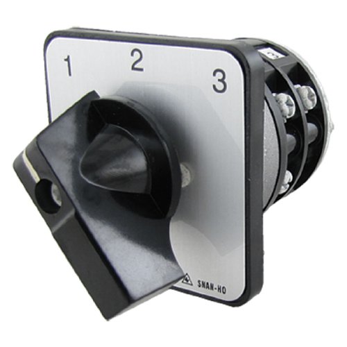 uxcell Electrical 3 Position Black Rotary Knob Changeover Switch