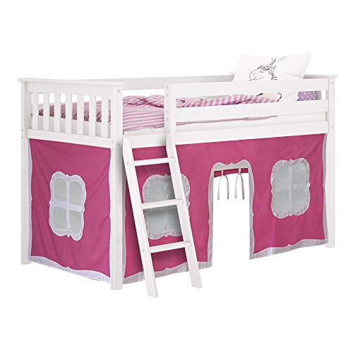 Pink Curtain Set For Junior Loft Bed Max Lily Underbed Curtain For