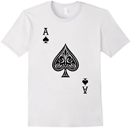 Men's Ace of Spades Playing Card Costume T-Shirt 2XL White