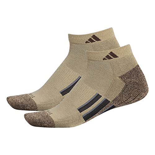 adidas mens Cushioned X 2 Low Cut Socks (2 Pair), Khaki/Black/Onix Grey