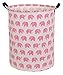 HIYAGON Large Sized Storage Baskets with Handle,Collapsible & Convenient Home Organizer Containers for Kids Toys,Baby Clothing(Pink Elephant)