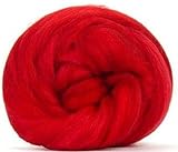 4 oz Paradise Fibers 64 Count Dyed Scarlet (Red) Merino Top Spinning Fiber Luxuriously Soft Wool Top Roving for Spinning with Spindle or Wheel, Felting, Blending and Weaving