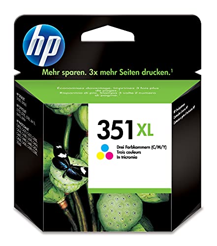 HP Original CB338EE / 351XL, für DeskJet D 4260 Premium Drucker-Patrone, Cyan, Magenta, Gelb, 580 Seiten, 14 ml