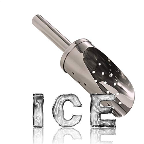 Kerafactum Eisschaufel Schaufel für Crash Ice Edelstahl - EIS Würfel Schaufel ist Laser gelocht perfekt für Eiswürfel… – Bild 5