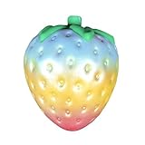 Rednow 1Pcs Rainbow Strawberry Squishy Super Jumbo Scented Slow Rising Rare Fun Toy (Multicolor)