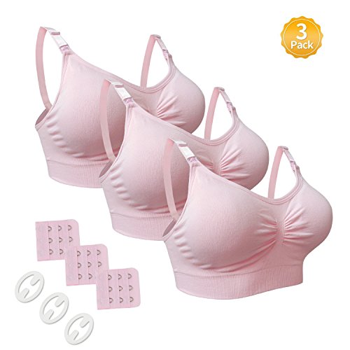 Nursing bra maternity 3 pack seamless with removable sp…