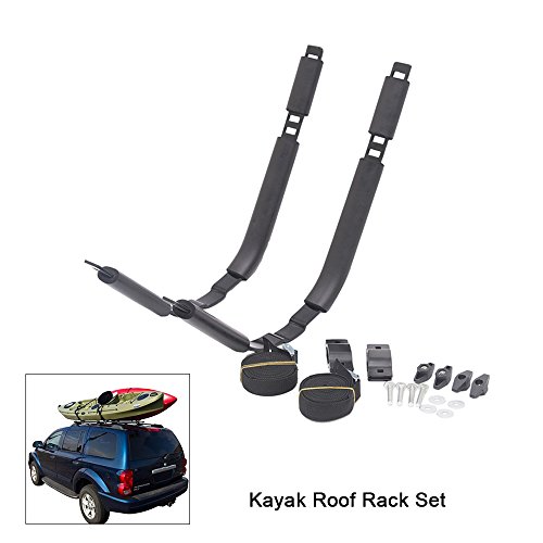 Kayak Canoe SUP Racks Roof Rack Set 2 J-Racks Top Frame Carrier Holder Fits Vehicle Truck Cross Bar