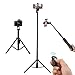 Kwithan Deal Selfie Stick Tripod, Extendable 54 Inch Bluetooth Phone Tripod for Cellphone, Gopro, Attached Wireless Remote Compatible with iPhone/Galaxy/Huawei/Google/Xiaomi