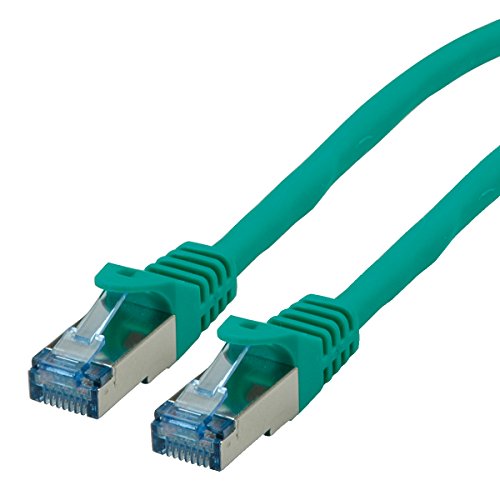 ROLINE Cordon LAN Cat 6A - Component Level - Câble réseau S/FTP Ethernet avec connecteur RJ45 - vert 1,5 m
